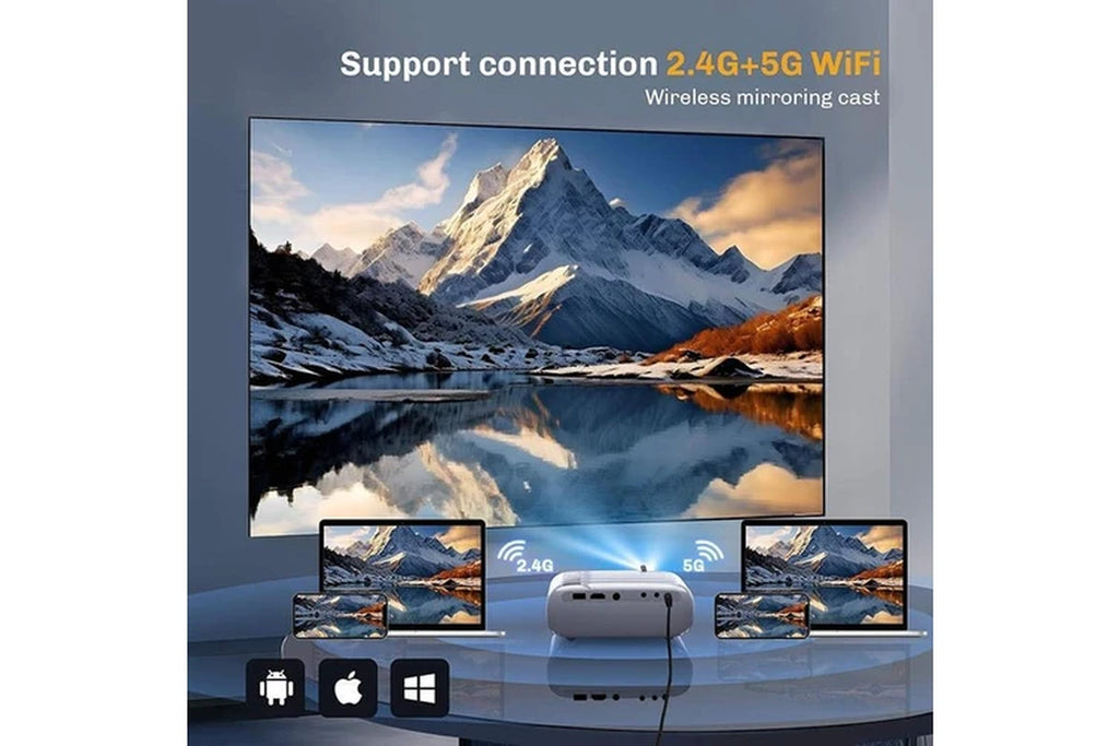Mini Projector with 5G Wifi & Bluetooth Compatible with Phone/Laptop/Hdmi