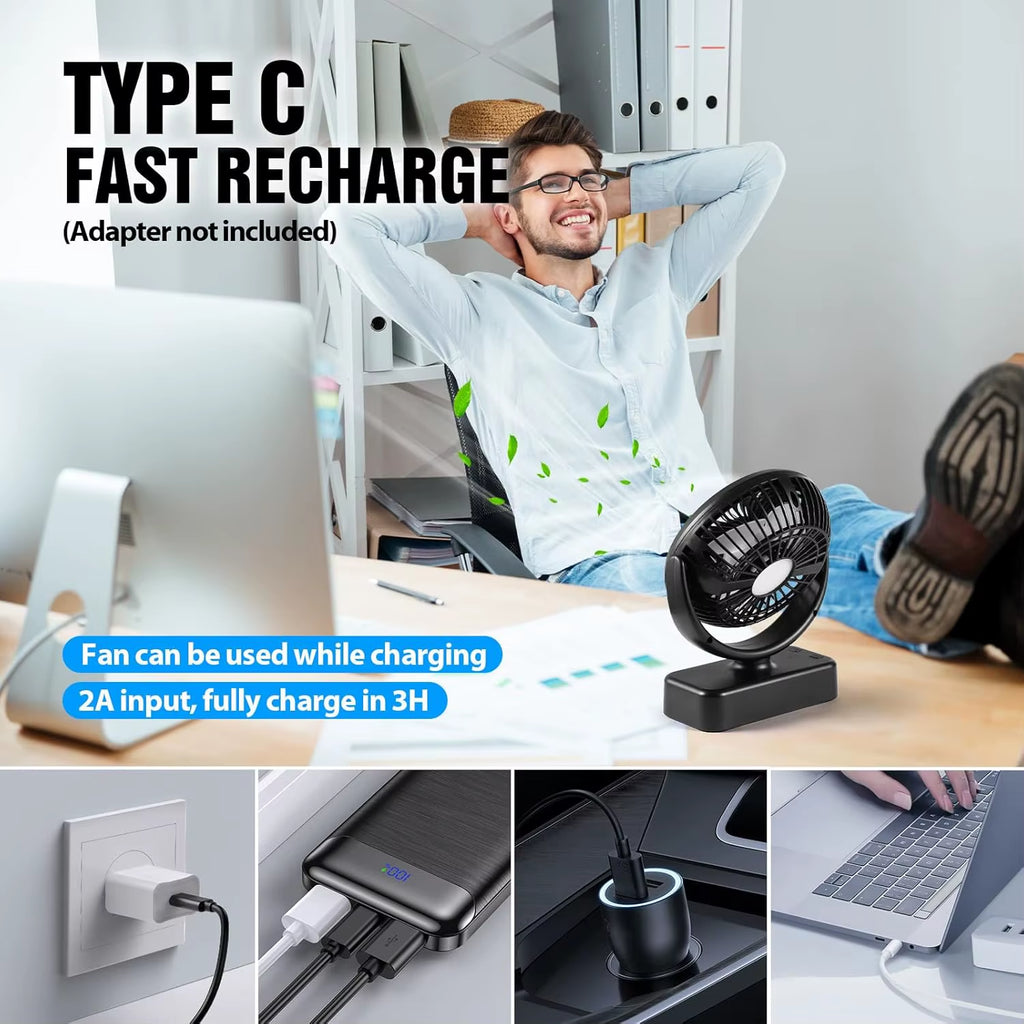 Mini Portable Fan USB Desktop Fan Portable Fan Desktop Office Quiet Cooling Fans 3 Speed Suitable for Tent Home Outdoor Fan